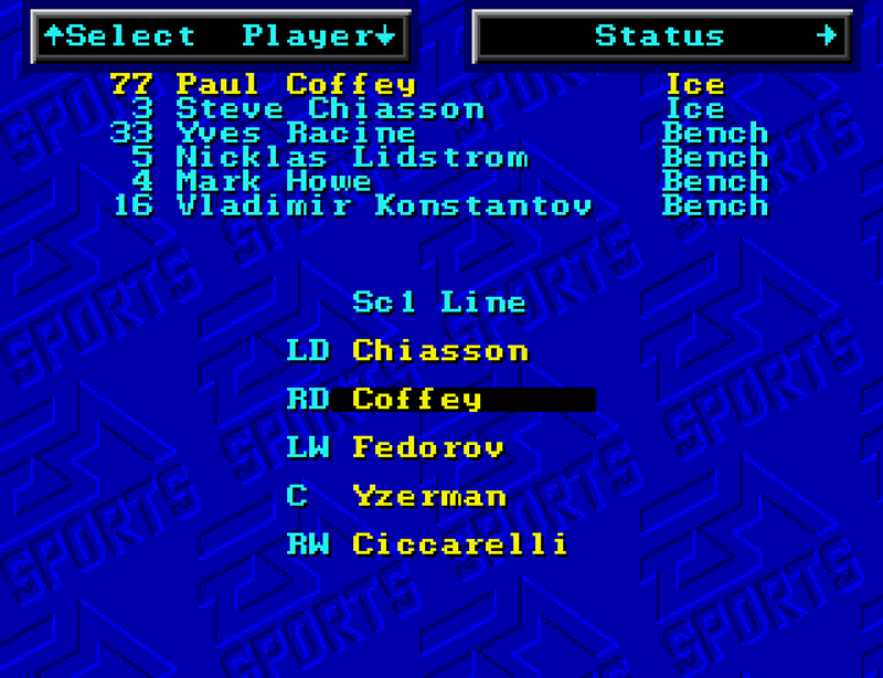 NHL '94 menu screen image