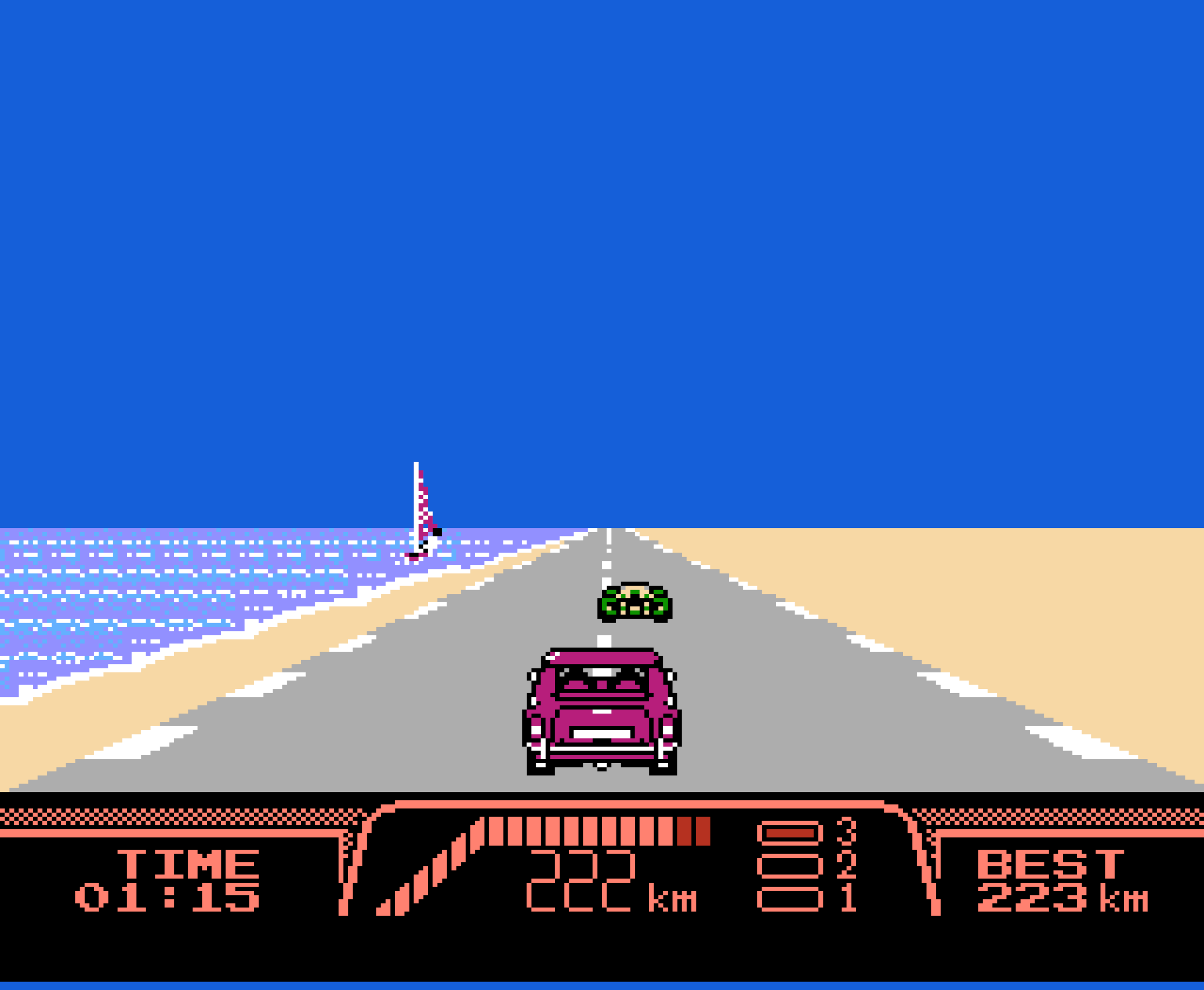 Taito Grand Prix seaside driving gameplay image