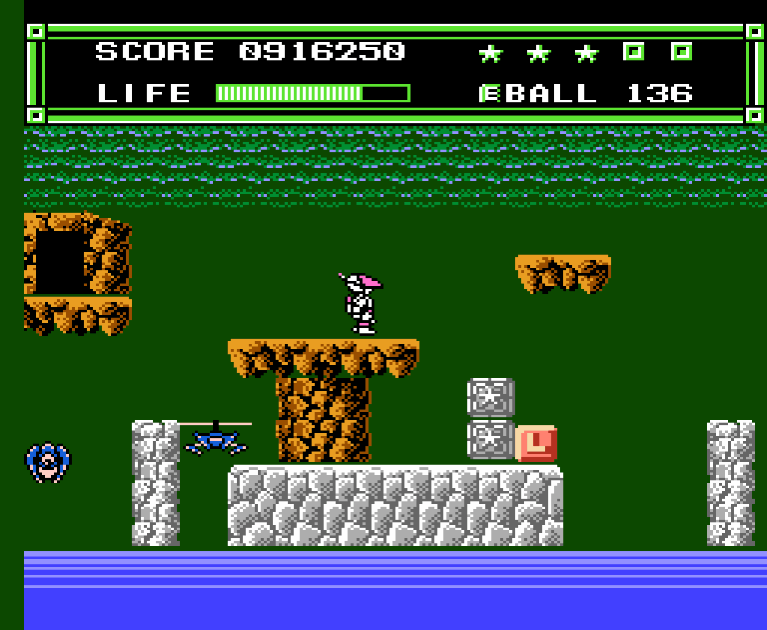 Xexyz platforming stage gameplay image